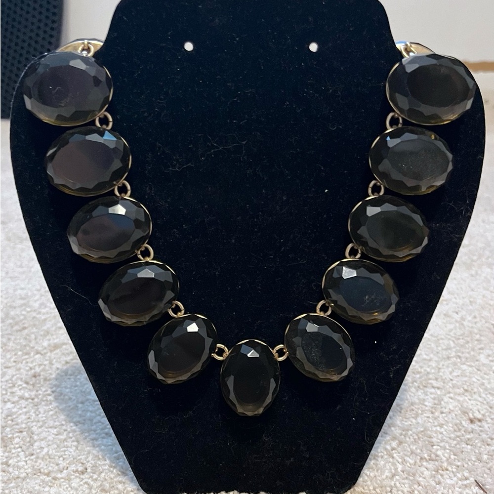 J. Crew Green Transparent Stone Necklace NWT